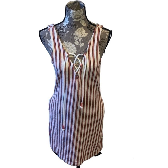 REBECCA MINKOFF Dress Striped Nautical Sleeveless size small - Picture 3 of 9